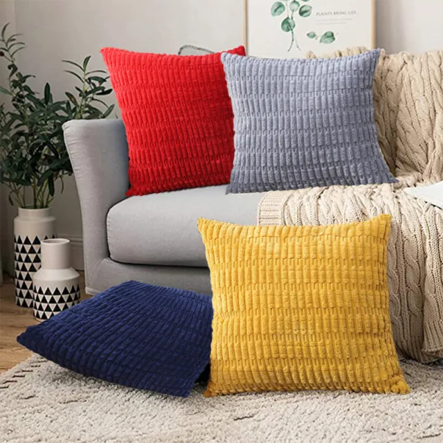2 Pack Soft Corduroy Corn Pillow Case Sofa Waist Throw Cushion Cover Home Decor