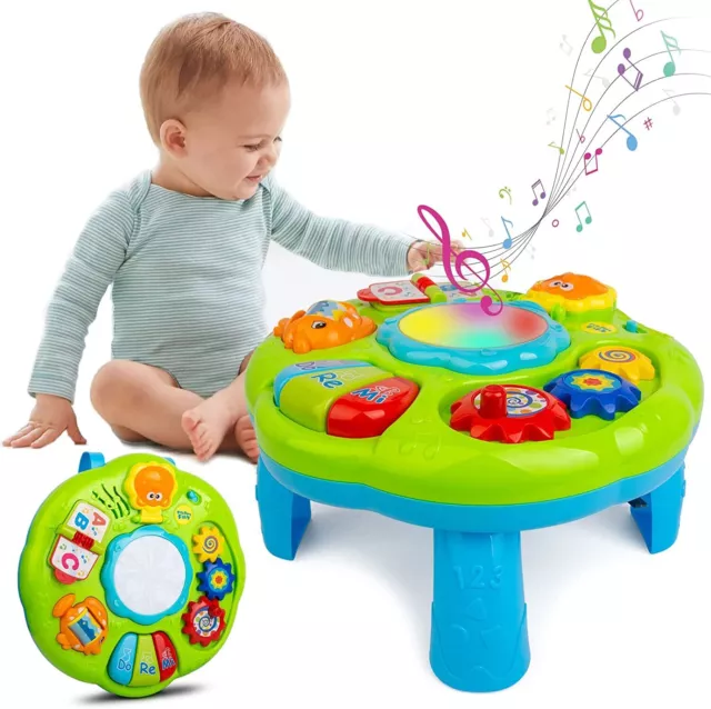 3-In-1 Baby Standing Activity Center Table Musical Lights For 1 Year Old And Up