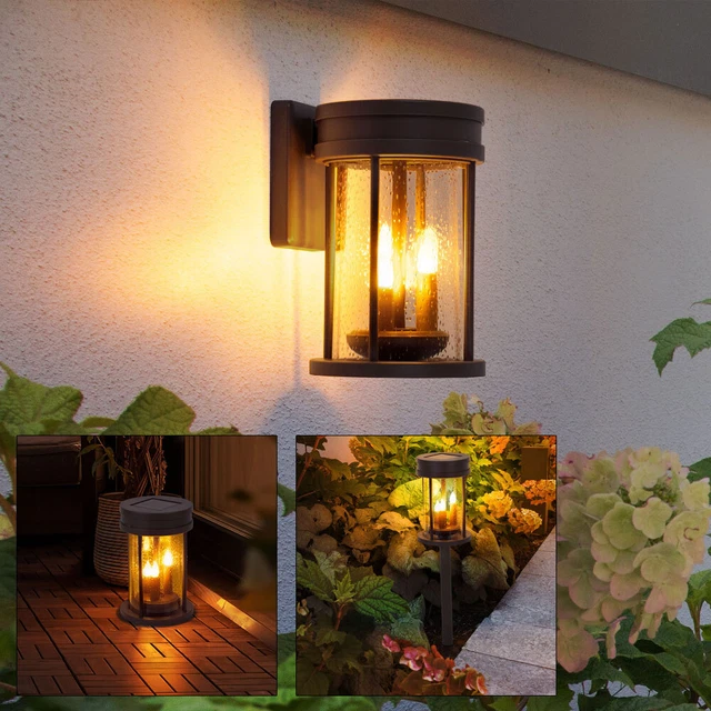 ELLASAY Lot De 6 Lampes Solaires Murales Extérieures – Double Face Up & Down 1200 MAh IP65 3 Températures