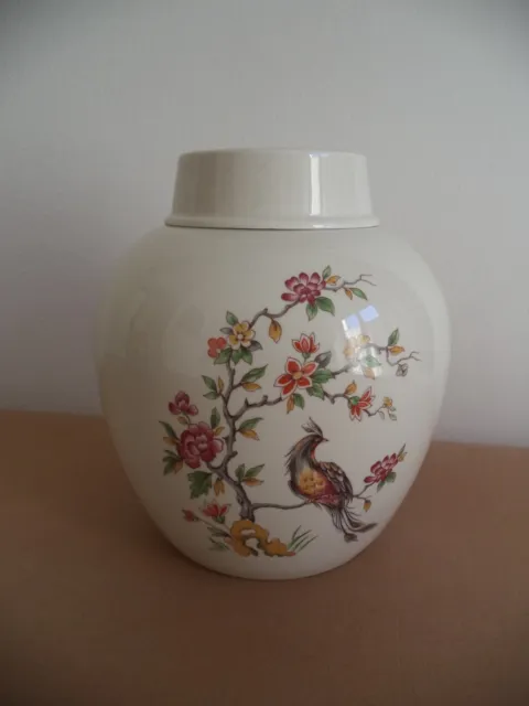 Ginger Jar Burleigh pottery Staffordshire decoro Bird of Paradise ceramica vaso