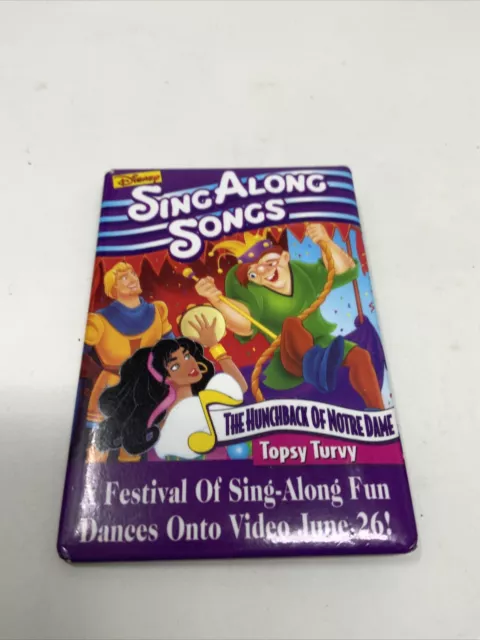 Disney Sing Along Songs The Hunchback of Notre Dame Promo Movie Pin-Back Button
