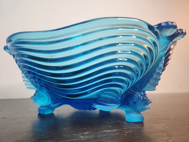 ART DECO CZECH Glass Bowl 1930s Josef Inwald Glass Flying Fish