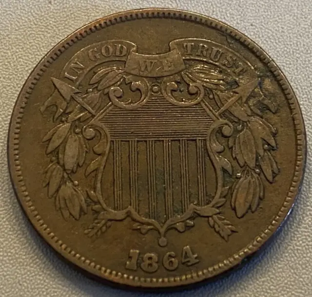 1864 Two Cent Piece Extremely Fine XF