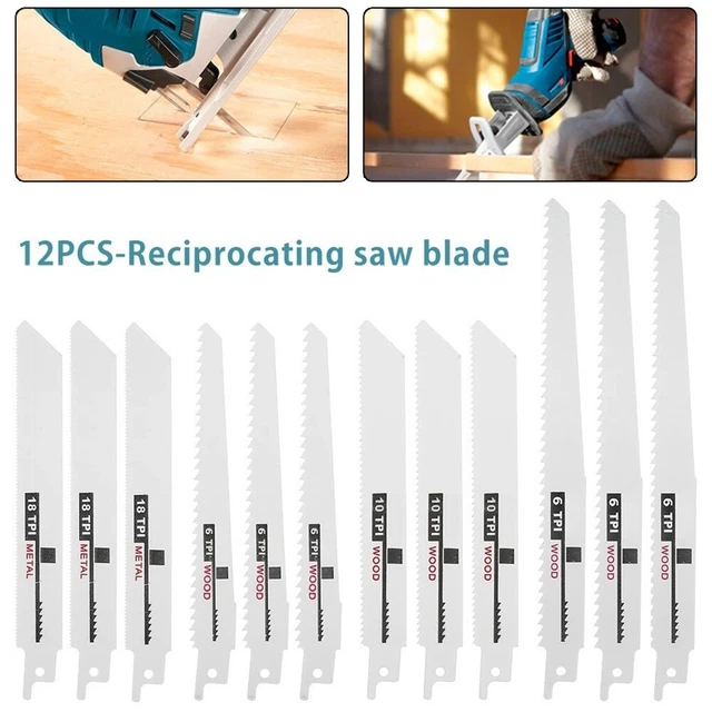 Hojas de sierra de sable de primera calidad para madera metal y PVC corte de tubos (12 STC