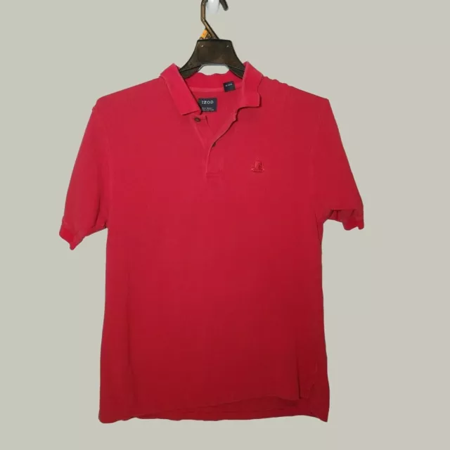 IZOD MENS POLO Shirt Medium Short Sleeve Red $13.99 - PicClick