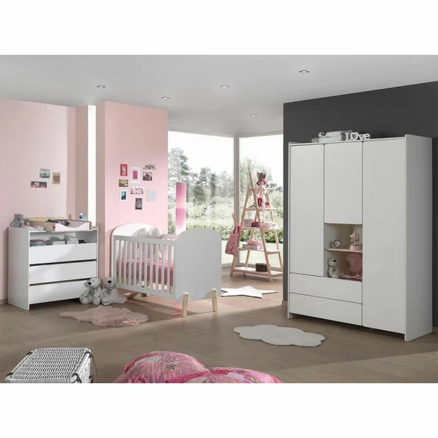 Paris Prix - Chambre Complète Bébé 5p "kiddy" Blanc