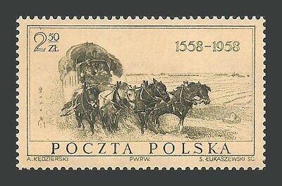 1958 francobolli Polonia il 400th anniversario della spedizione polacco-Gomma integra, non linguellato