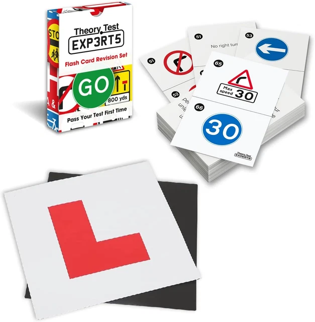 128 ROAD SIGNS Flash Cards 2025 & L-Plates (Flashcards + L-Plates) £13. ...