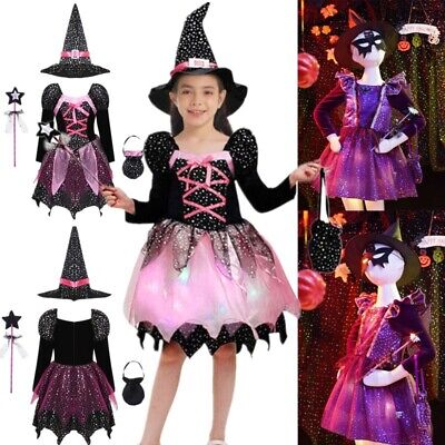 Abito da principessa iEFiEL per bambini ragazze costume da strega Halloween set abiti cosplay