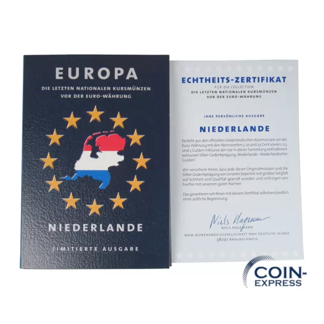 *** Gulden KMS Niederlande Die letzten Nationalen Kursmünzen vor d. Euro Währung