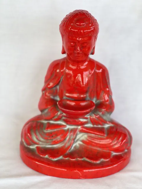 Red Vintage Ceramic Atlantic Mold Buddha