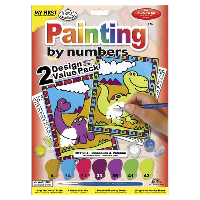 Kit My First Paint By Number 8,75""X11,375"" 2/paquete-Dinosaurios y Volcán -MFPN2-04