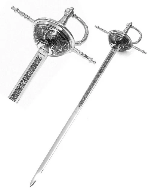 Spada antica da collezione in acciaio forgiata e incisa a Toledo spade L 104 cm