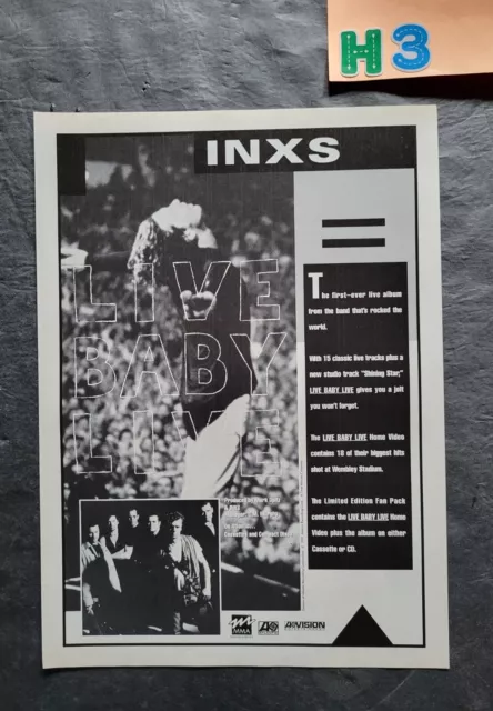 INXS Live Baby Live Album Promo Print Advertisement Vintage 1991