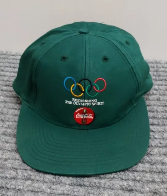 Coca Cola Vintage Olympics Rings 1996 Green Cap Hat Snapback by High Mountain