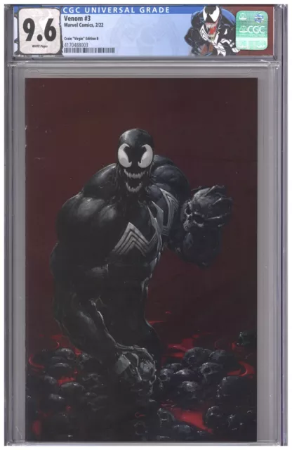 Venom #3 CGC 9.6 Clayton Crain Virgin Variant B Cover Crimson Surge Red COA 300