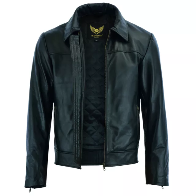 Men Leather Fashion Style Jacket Real Leather Casual Wear Leather in Collar 2