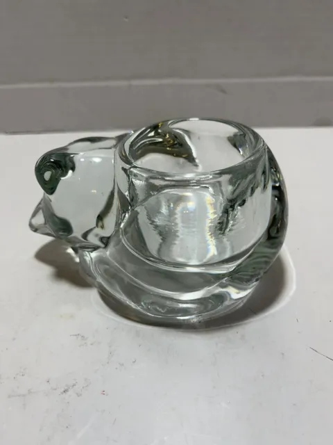 Vintage Indiana Glass Sleeping Cat Votive Candle Holder Paperweight