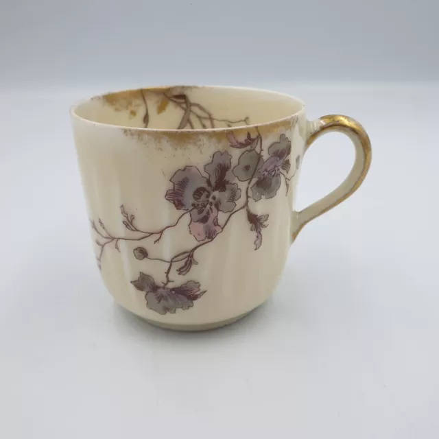 Tasse Porcelaine Limoges Jean Pouyat Decor Floral Rehauts Or Vers 1900