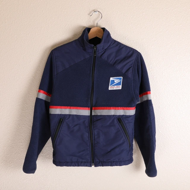 VINTAGE USPS LETTER Carrier Fleece Full Zip Jacket Size Womens XS USA