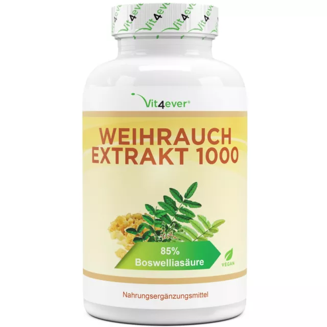 Weihrauch Extrakt - 365 Kapseln - 1000 mg  - 85% Boswelliasäure  - Keine Zusätze