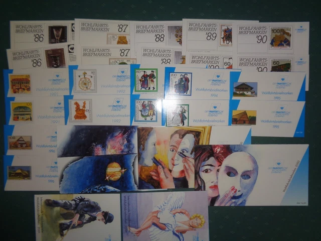 Bund; BRD; Berlin, DPWV, 28 Wohlfahrts-MH, Jahrgang 1986/1996 + 1999/2001 ESST