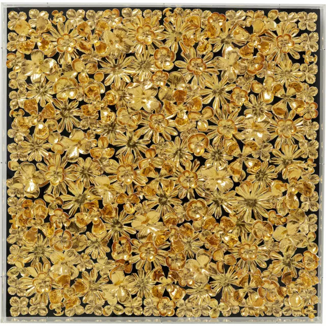 KARE Deko Rahmen Gold Flower 80x80cm Gold