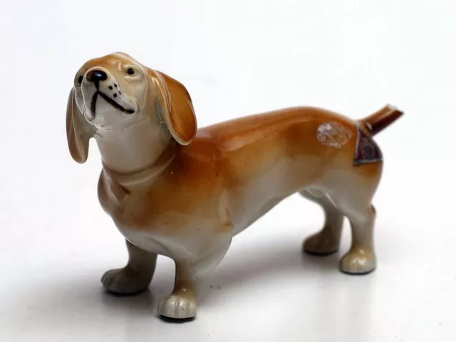 Royal Dux Porzellan Figur - Dackel - Hund - Seltenes Sammlerstück