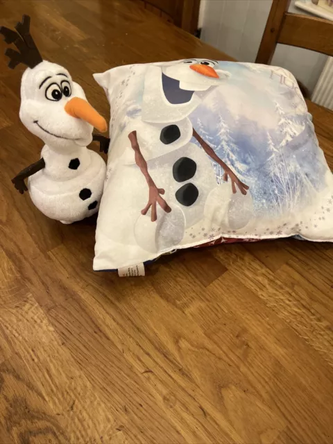 Disney Frozen  Olaf Snowman Plush Toy And Cushion - Disney