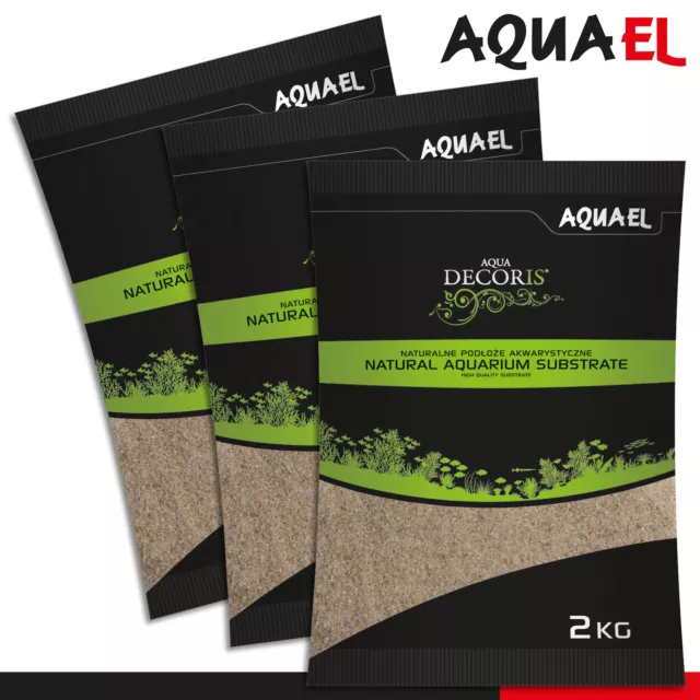 Aquael 3 x 2 kg Aqua Decoris arena de cuarzo 0,4 - 1,2 mm sustrato de acuario suelo