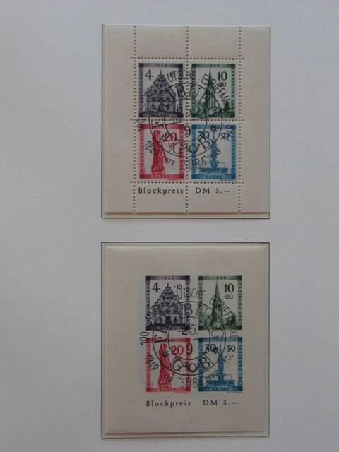 Briefmarkensammlung Französische Zone auf 12 Seiten