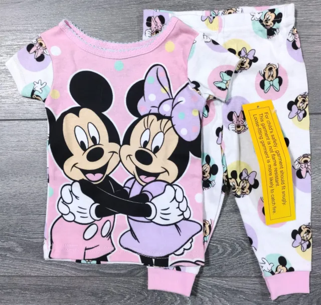 Minnie Mouse Pajamas 12 Months Baby Girls Disney SNUG-FIT Cotton Shirt Pant PJs