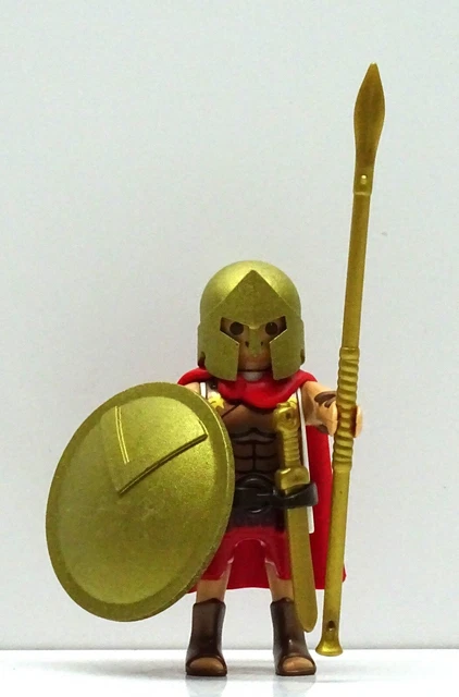 Lot 5 Figurines Playmobil Guerriers Grecs Romains - Lances Jaunes - Elite Sparta