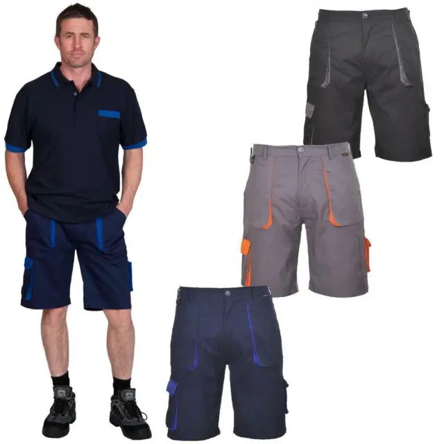 PORTWEST MEN'S TEXO Contrast Work Cargo Shorts | Multi Pocket £19.95 ...