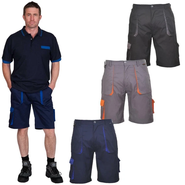 PORTWEST MEN'S TEXO Contrast Work Cargo Shorts Multi Pocket £19.95