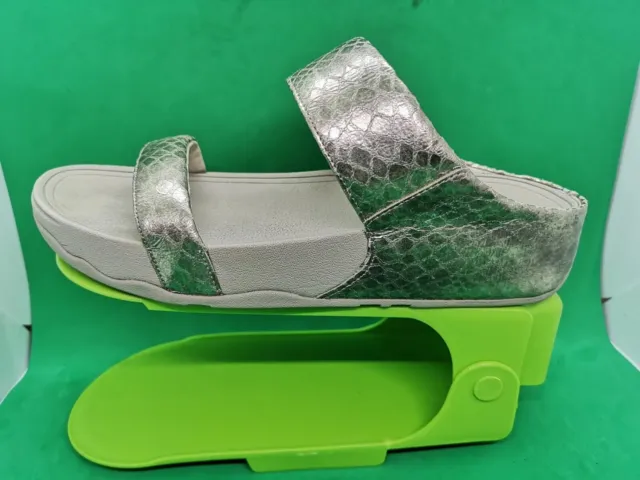 Fitflop Weave Open Toe LuLu Slides Sandal 561 -308 Women's Size 9 Yellow Gold