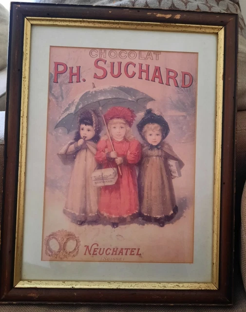 Werbung Vintage Foto Schokolade PH.SUCHARD Neuenburg suisse, selten