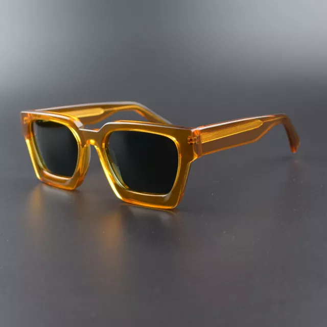 Retro Fashion Sunglasses Acetate Thick Square Mens Women Vintage Optical Rx able