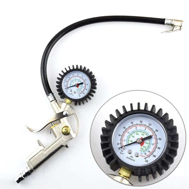 Manomètre Pression Pneu Gonfleur SWAWIS 220 PSI - Testeur Pneus Voiture Moto Vélo Haute Précision
