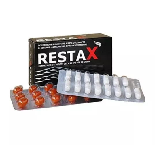 1 conf RESTAX 30softgel+30cps N°1 in Italia per Alopecia Androgenetica Maschile