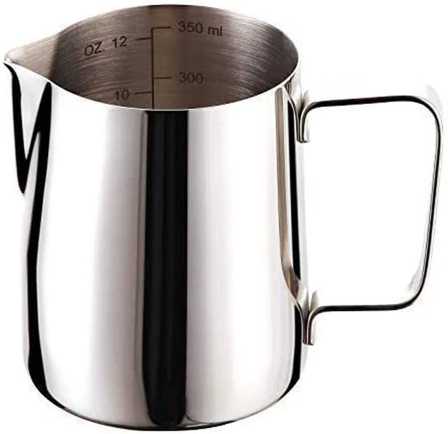 12oz Milk Frothing Pitcher Stainless Steel Steaming Pitcher Milk Frother Pitcher