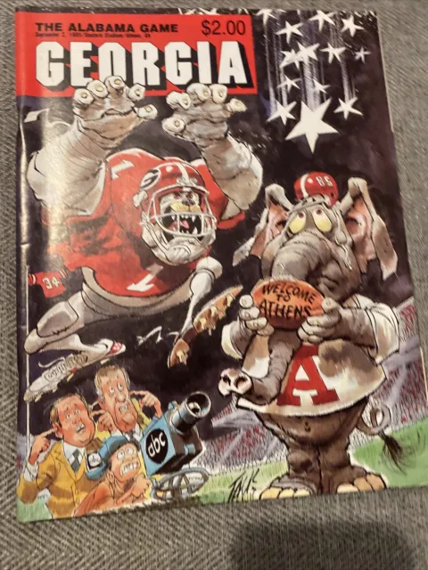 1985 Georgia  Bulldogs vs University of Alabama Football Program Jack Davis Art