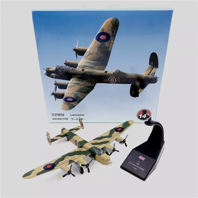 WLTK 1:144 WWII UK Lancaster Dam Bustter With Bomb 617BomberAircraft Metal Model