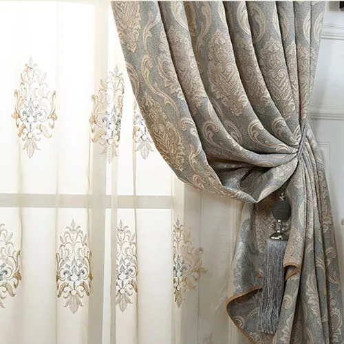 European Embroidered Bedroom Blackout Curtains For Drapes Kitchen Window Curtain