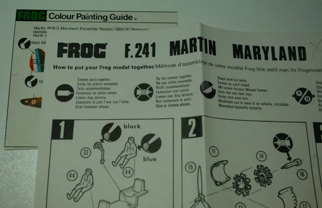 1/72ème PLAN DE MONTAGE POUR MARTIN MARYLAND  -  pour kit FROG N° F.241