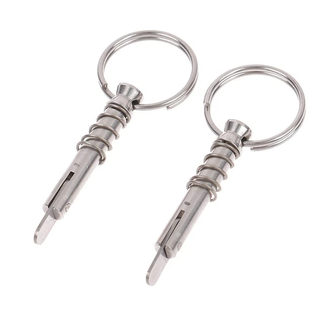 2Pcs Boat Bimini Top Quick Release Pin 6.3×42Mm with Drop Cam & Spring