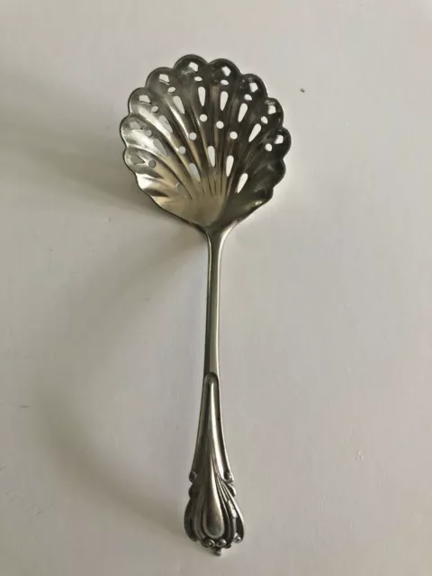 Antique Pierced Small Silver Plate Ladle Sifter
