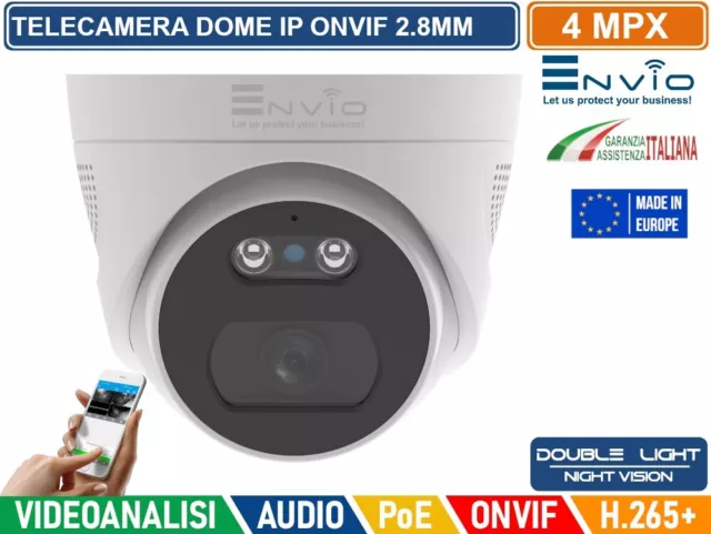 Telecamera Dome Ip Double Light 4M Poe Onvif H.265+ Visione Notturna 20 Mt Ip65 2