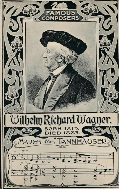 Richard Wagner Art Nouveau Postcard – German Composer