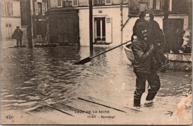 *40261 cpa Crue de la Seine - Ivry - rescue